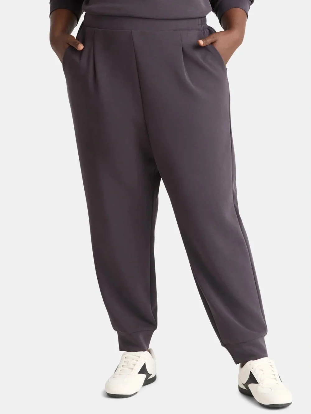 Avia Women's Dark Charcoal Scuba Track Jogger Pants